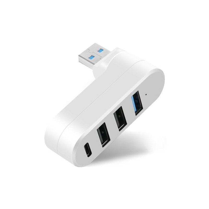 4 Port USB 3.0 Hub Splitter with 3 Ports and