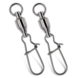 Goture Stainless Steel Swivels Corrosion Resistant Saltwater Fishing Tackle Lures Snap Ball Bearing Swivels Ball Bearing Rigging 0# 10kg 30pcs