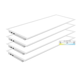 NUWATT 1X4 FT LED Drop Ceiling Panel (4 PACK) Adjustable Wattage - 20W, 30W, 40W = 2200, 3300, 4400 Lumens, 3 Color Options 3500K-5000K Daylight 120-277V, 0-10V Dimmable UL/FCC/DLC, Back Lit LED Panel