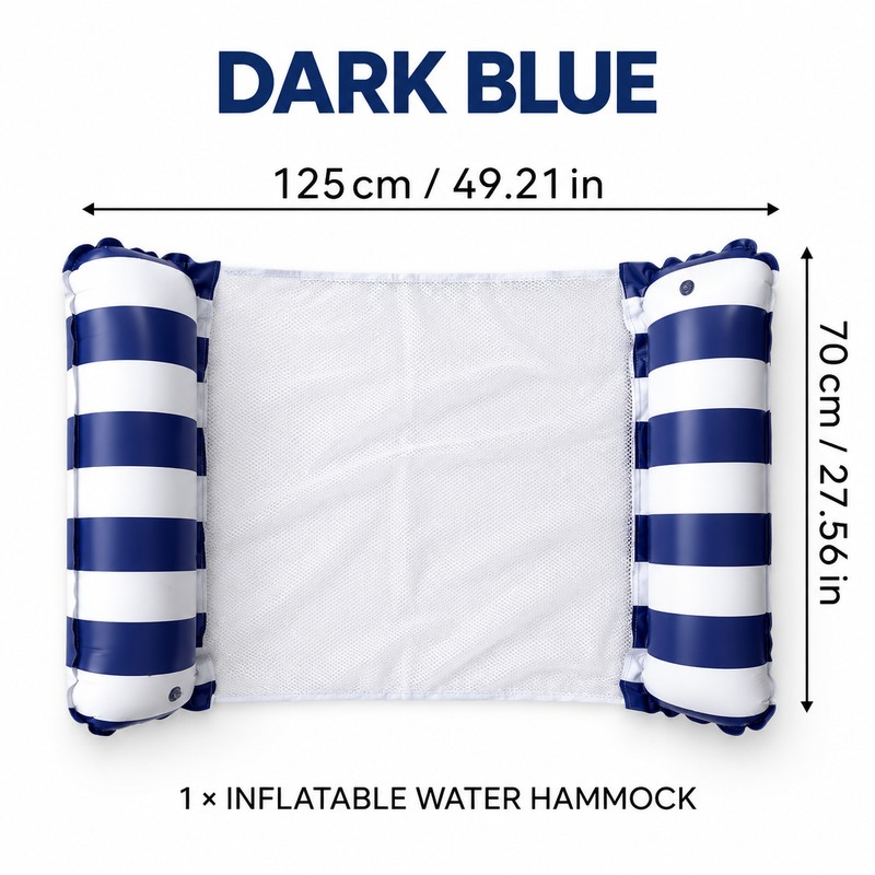 Inflatable Water Hammock with Mesh Center – Easy-Inflate, Foldable Pool