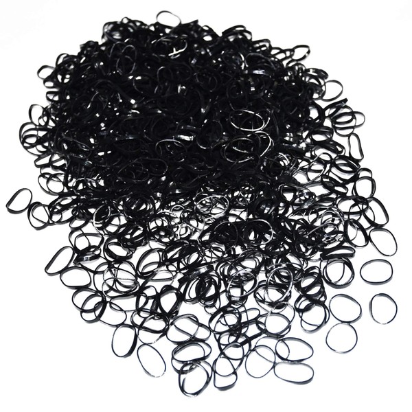 500 Pieces Mini Hair Bobbles Black Elastic Hair Bands Soft Hair Ties Bands for Kids Hair, Braids, Wedding Hairstyle and More