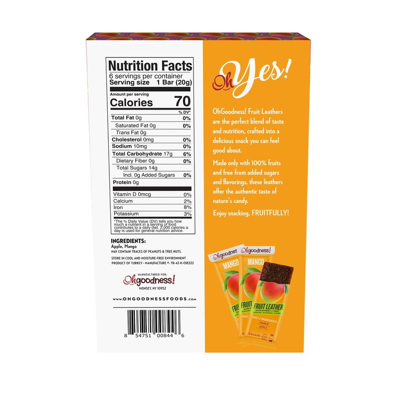 Oh Goodness! Fruit Leather Variety 3 Pack= 18 Count. No