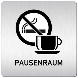 Türschilder24 XXL Door Sign (B) • 125 x 125 x 1.5 mm • Recreation Room Breakroom Tea Kitchen - Nichsmoker 000 • Aluminium Solid Material • 100% Made in Germany