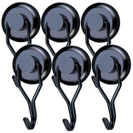 Magnetic Hook 45kg 32D Magnetic Fridge Black Neodymium Rotating Magnetic Hook Magnetic Hook Kitchen Tea Towel Blackboard Pack of 6