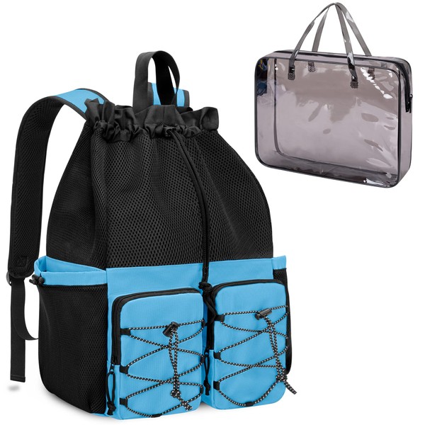 Fasrom Mochila de playa de malla con bolsa impermeable y