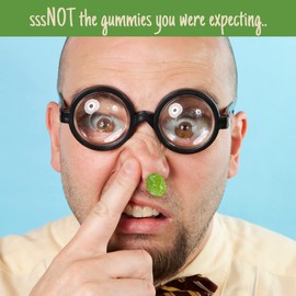 Needzo Sour Box of Booger Gummies, Tangy Gummy Candy Boogers Movie Theater Box Shareable Candy, Gag Gift Prank Halloween Treats, Pack of 3