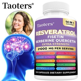 Resveratrol Supplement Contains NAD+ and Flavins - 21 000mg - Natural Energy Cell Health Promoting Antioxidants, 2 Count, 60 Servings / 레스베라트롤 보충제 NAD+와 플라빈 - 21 000mg 함유 - 천연 에너지 세포 건강 증진 항산화, 2개, 60회분