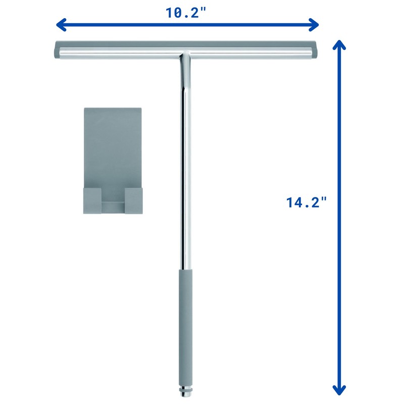 Long Handle Shower Squeegee for Glass Doors - Stainless Steel