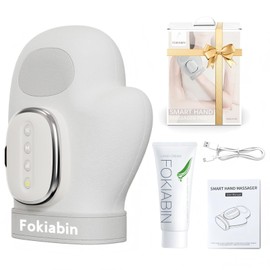 Fokiabin Electric Hand Massager with Heat & Compression 6 Modes & Adjustable for Comfort Battery-Powered Rechargeable Portable Office Trave Use 60ml Aloe Lotion & Compression Gloves