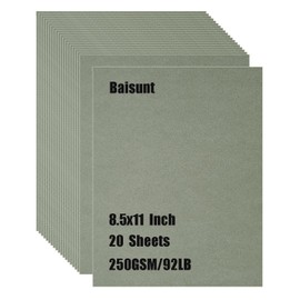 Baisunt 20 Sheets Gray Cardstock Thick Blank Craft Paper for DIY Art Project, Scrapbook, Cards and Invitations Making(8.5 x 11 Inches)