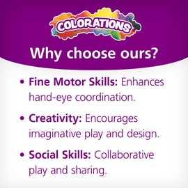 Colorations - BUILDME Creative Creatures Dough Builders (Includes 260 pieces) - Dough & Molding Clay Accessories for Kids - Screen-Free Play Time - Builds Animals & Characters
