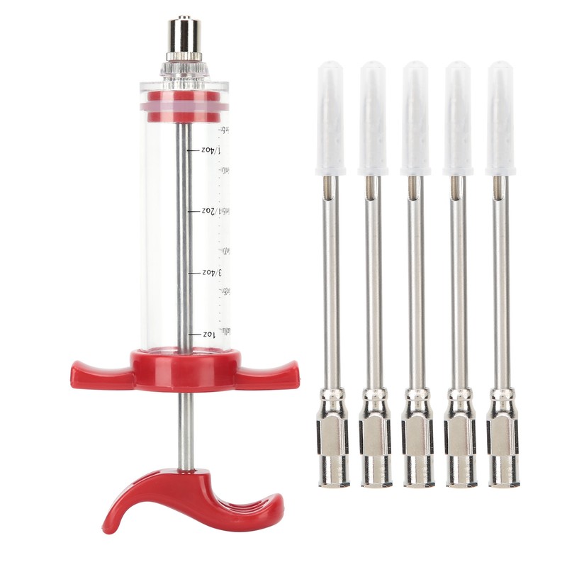 Marinade Injector Flavor Spices Sauces Syringes with 5 Needles for