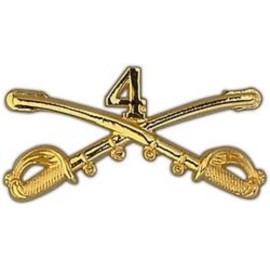 ARMY 4TH CAVALRY GOLD LAPEL HAT PIN
