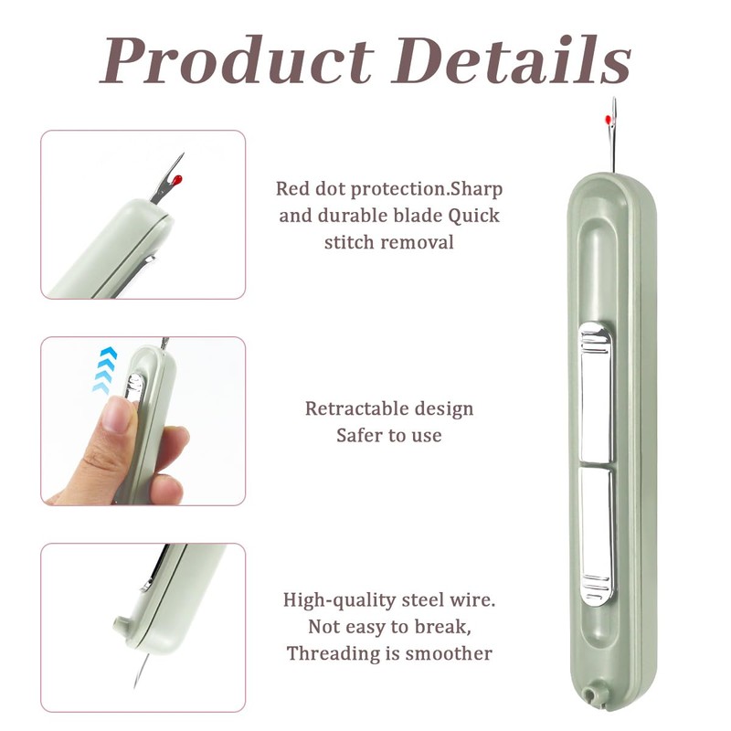 2 in 1 Needle Threader Seam Ripper3 PCS Sewing Machine