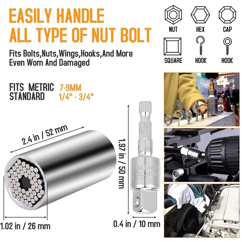 HUTHUHNHN Flexible Bit Holder Extension, Flexible Shaft Bits Drill Set