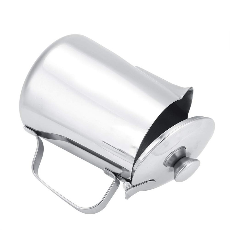 Stainless Steel Coffee Frothing Pitcher 600ml with Ergonomic Handle and