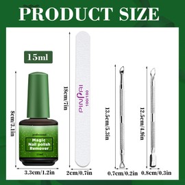Nagellackentferner 15 ml,Gel Nagellackentferner,mit Nagelfeile & Nagelhautschieber,Nagellack Entferner,Gel Remover Nägel,Entfernt Schnell und Einfach Gelnägel,Schadet Dem Nagel Nicht
