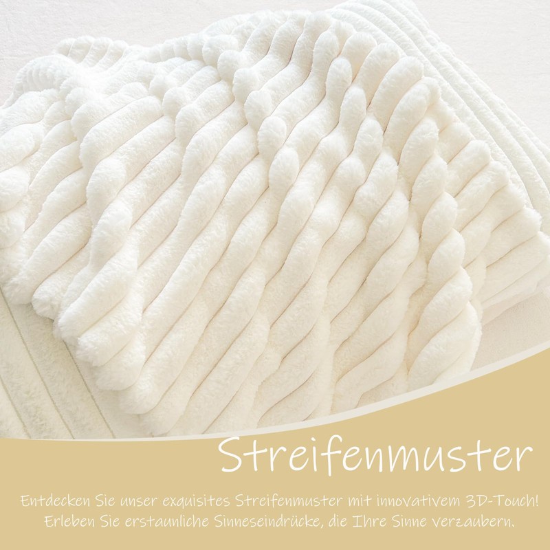 Fluffy bed linen (beige, 40 x 80 cm)