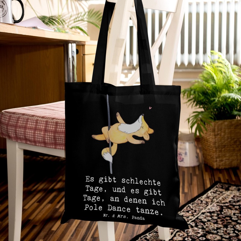 Mr. & Mrs. Panda Fox Poledance Tote Bag, Gift, Fabric