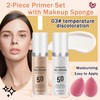 2PCS Color Changing Foundation Makeup Set with 2 Makeup Sponges,Moisturizing