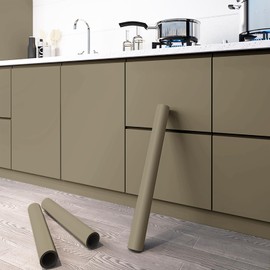 Dimoon 236"x15.7" Skin Wallpaper Peel and Stick Wallpaper Thicken Etoupe Brown Grey Removable Wallpaper Waterproof Solid Contact Paper Pure Wall Paper Self Adhesive Cupboard Shelf Liner PVC Roll