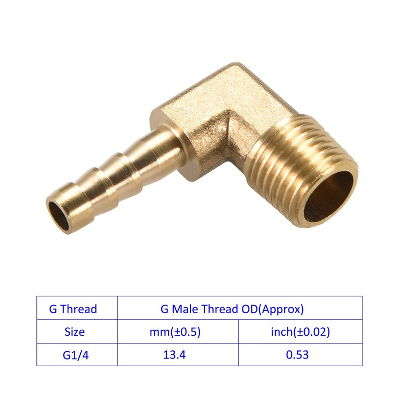 M METERXITY 2 Pack Brass Hose Barb Fittings - 90
