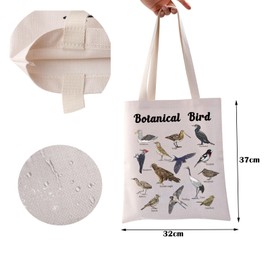 ZJXHPO Birds Tote Bag Birds Lover Gift Ornithologist Reusable Grocery Shopping Bag Botanical Bird Shoulder Bag Biology Gift (C-Botanical Bird Tote)