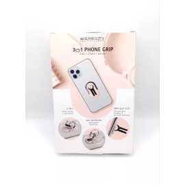 MERKURY 3 in 1  Phone Grip, Ring - Stand - Mount - 360° Rotation Anti-slip Clip