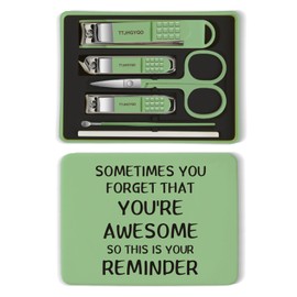 Sometimes You Forget You are Awesome so This is Your Reminder Nail Clipper Set, 6 Pcs Toenail Clippers, Ingrown Nail Clipper Set (Sometimes Green)