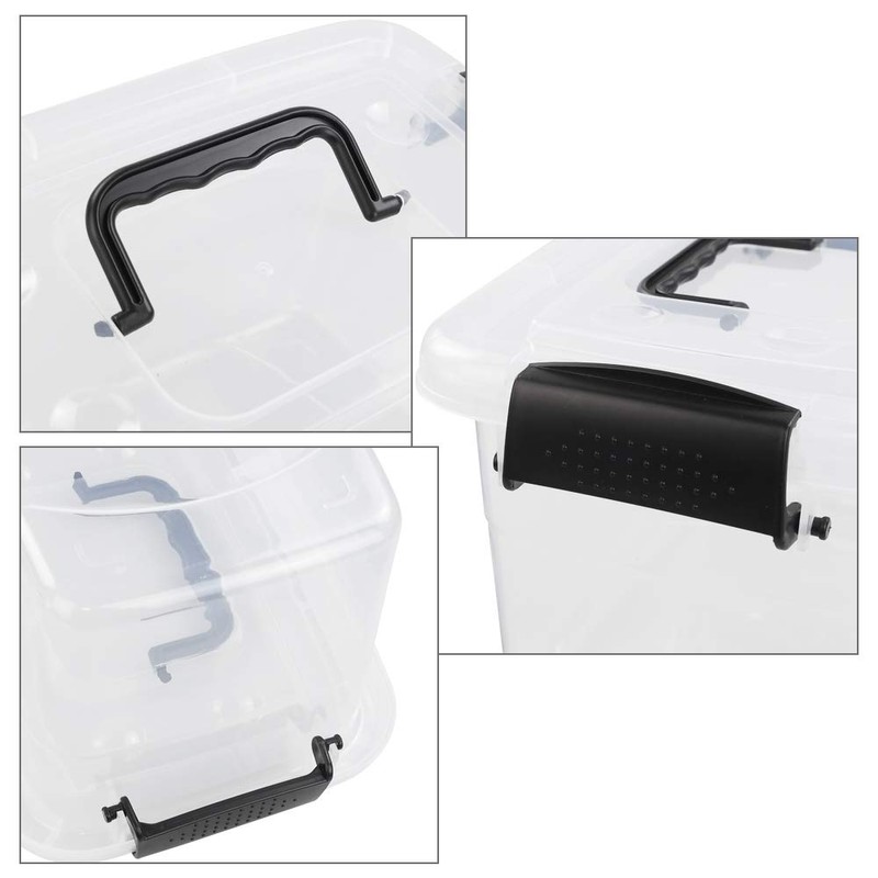 Teyyvn 14 L Clear Storage Box, 2-Pack Plastic Storage Bin