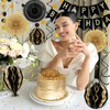 Birthday Decoration Black Gold, Reusable Decoration Set for Women, Girls,