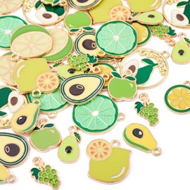 Craftdady - Colgantes colgantes de esmalte, diseño de flores de animales, adornos coloridos de frutas de metal para manualidades, pulseras, collares, arete, llaveros, joyería, Metal no precioso., No
