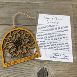 Handmade Sunflower Story Card Christmas Ornament
