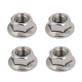 sourcingmap 4pcs M10 x 1.25mm Pitch Metric Fine Thread 304 Stainless Steel Hex Flange Nut