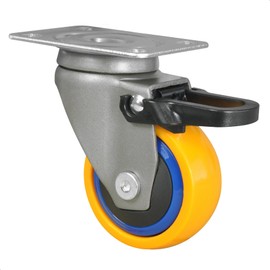 Wagner Design 01235001 3C Swivel Castor / Apparatus Castor / Furniture Castor - Multi-Coloured, Soft Running Surface, Diameter 50 mm, Total Lock, Ball Bearing, Load Capacity 50 kg