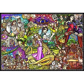 1000 Piece Jigsaw Puzzle, Rapunzel on the Tower, Story, Stained Glass, Pure White, 20.1 x 29.9 inches (51 x 73.5 cm)