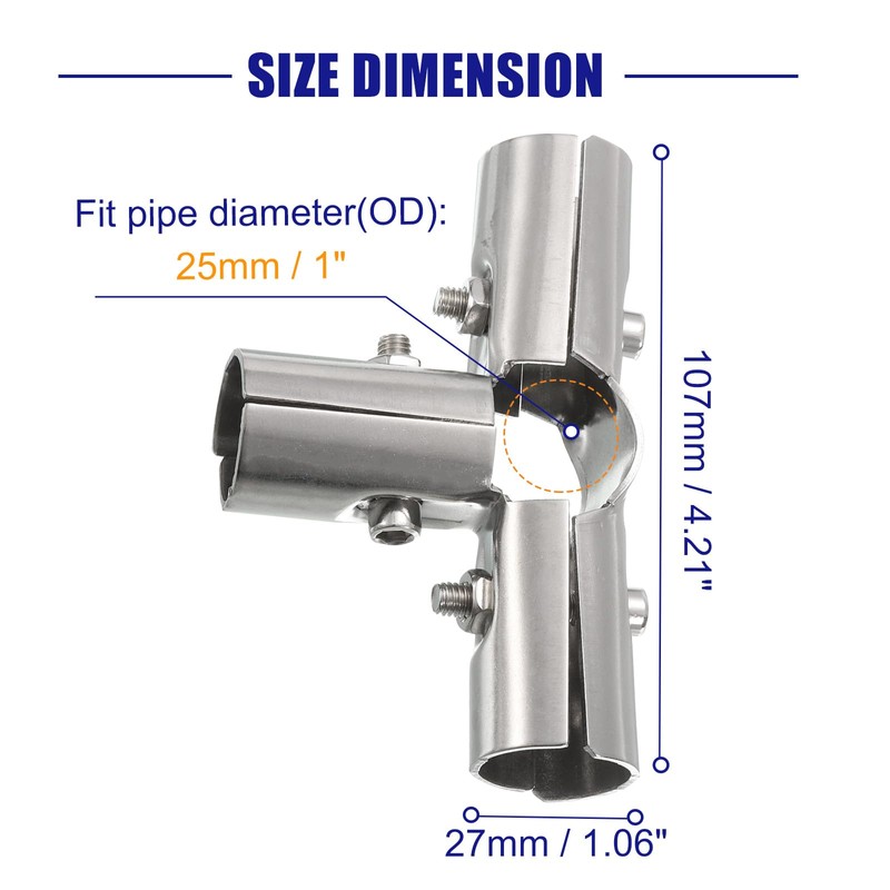uxcell 4 Way Structural Pipe Connector 8pcs Chain Link Fence