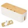 Cable Tidy Box, Cord Organizer Box with Wooden Lid, 36