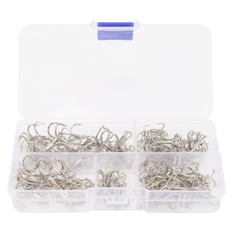 120PCS Treble Fishhooks Set High Carbon Steel High Strength Treble
