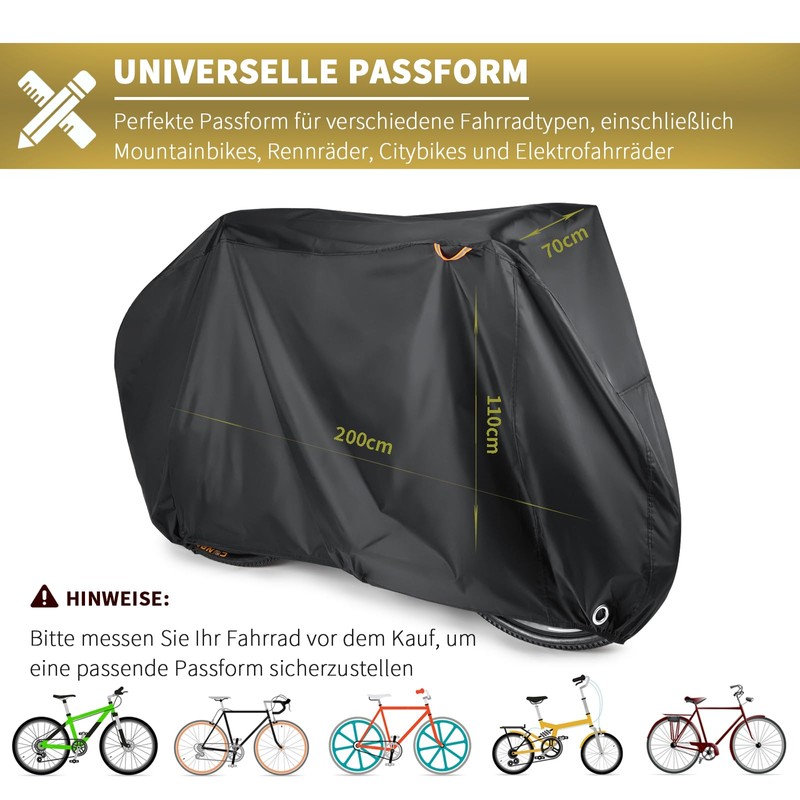 BEEWAY Bicycle Cover, 210D Nylon, Waterproof, Thick, Dustproof, UV Protection,