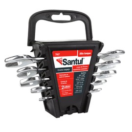 SANTUL, Juego de 5 Llaves Españolas, Templadas para Mayor Resistencia, Acabado Cromo Espejo, Modelo 7667