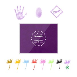 ZGWANSUI Large Ink Pads for Stamping, Washable Stamp Ink Pad for Rubber Stamps Hand and Footprints, Dog Pet Paw Print Ink Pad, Craft Partner DIY Color for Fabric Wood Paper Scrapbook (Purple)