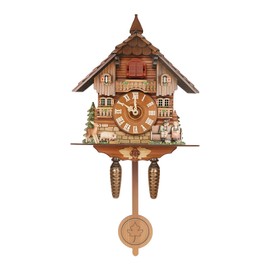 SanBouSi Vintage Cuckoo Wall Clock Chiming Black Forest Wall Clock for Antique Decroration, Adjustable Volume, Bird Clock Home Decor