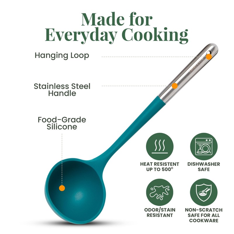 Larder & Vine 12-Piece Silicone Kitchen Cooking Utensils Set with