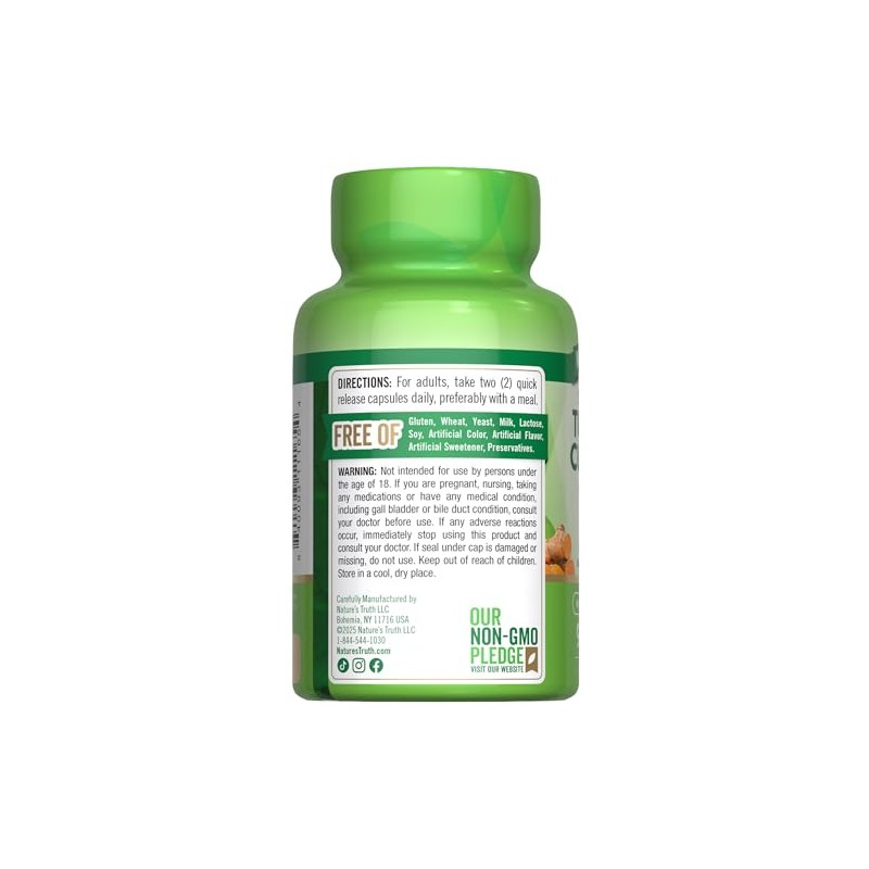 Natures Truth Cúrcuma con Bioperine Pimienta Negra 2000mg por cáda