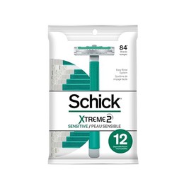 Schick Slim Twin ST 2 Disposable Razors for Men Sensitive Skin Shaving Razor, 12 Count