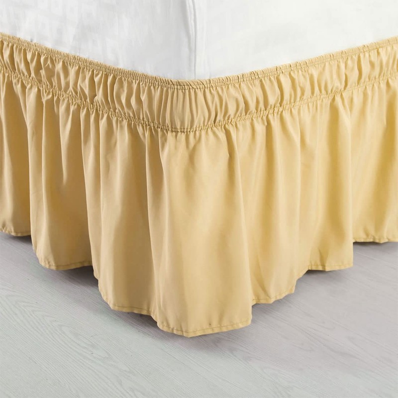 PiccoCasa Elasticated Bed Skirt Ruffled Bed Base Wrap Around Bed