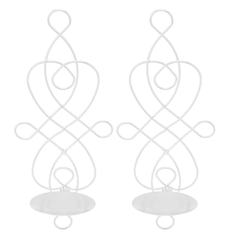 2 Sets Iron Wall Candle Sconce Holder Foldable Deformation Resistance