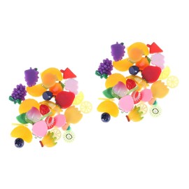 Operitacx 2 Sets Handgefertigte Harzaufkleber Verschiedene Harzaufkleber in Obstform Zur Dekoration Von Schmucktellern Bilderrahmen 30 Stück * 2