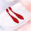 EVER FAITH Red Earrings for Women Wedding Party Sparkly Rhinestone